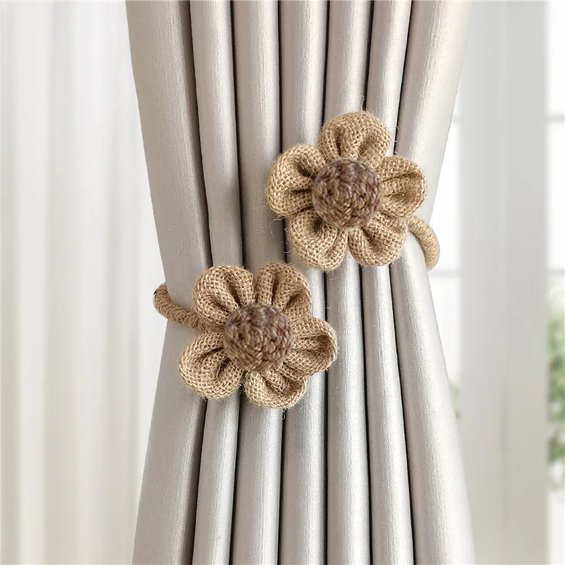 Cartoon Flower Curtain Ties Kids Room Curtain Versatile And Non Perforated Twisted Curtain Straps Home Decoration