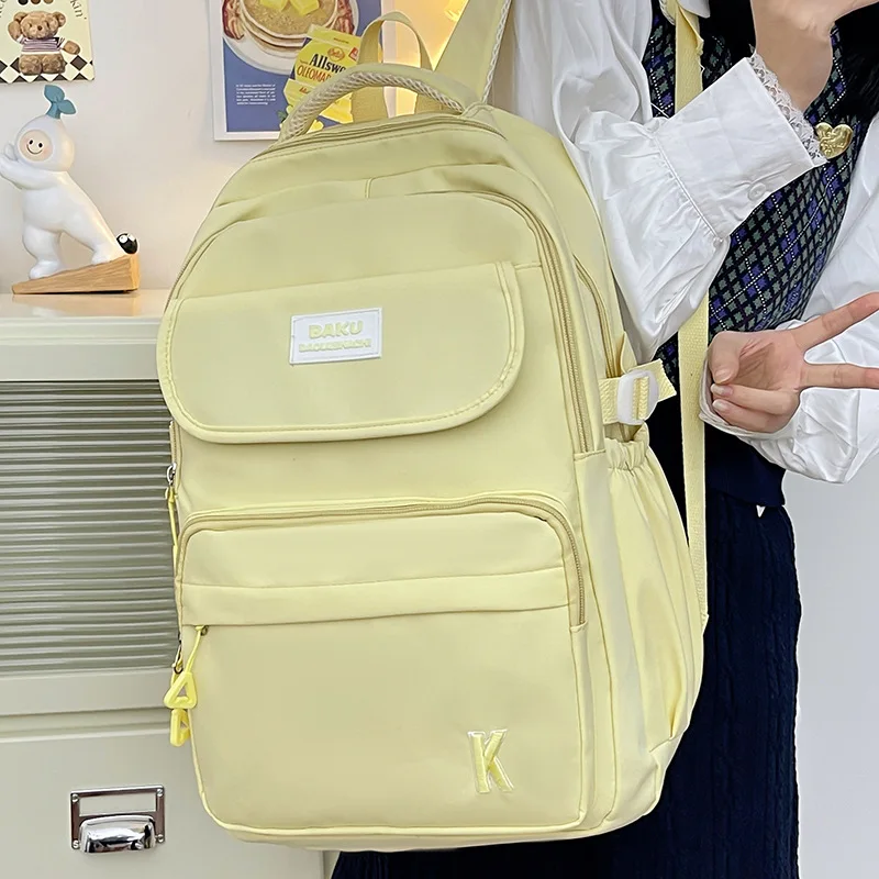 College junior high school student backpack, 3-6 grade student backpack, large capacity Korean style trendy multifunctional bag