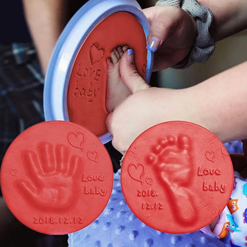 Baby DIY Hand and Footprint Soft Clay Fluffy Material, Baby Care Hand Print And Foot Print Mud, Handprint Fingerprint view 6