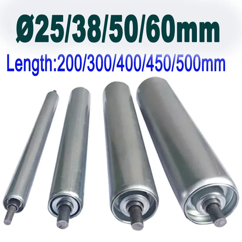 Galvanized/Carbon Steel Conveyor Roller - 1Pcs Ø25-60mm × 200-500mm for Assembly Line