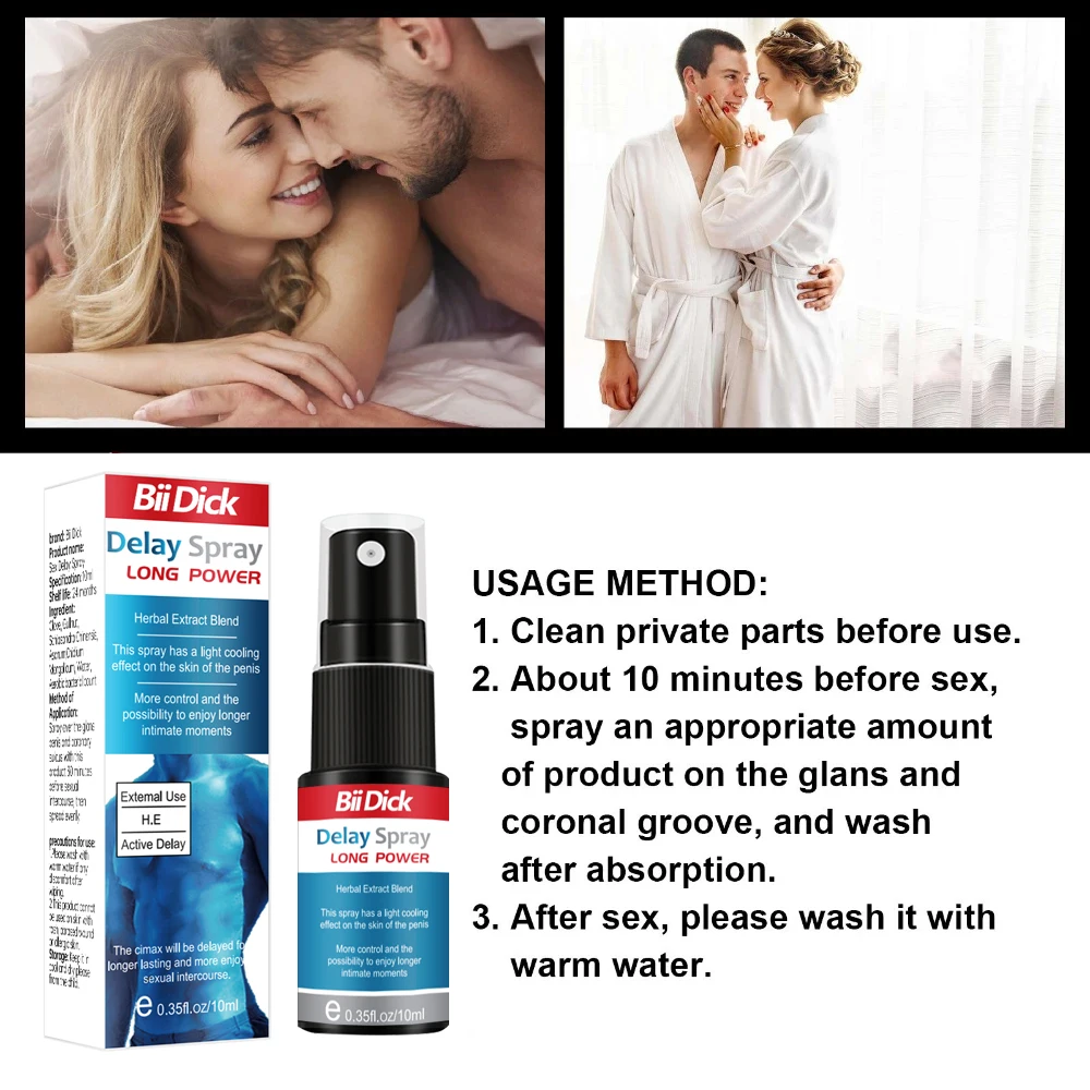 Producto sexual, producto retardante en aerosol para hombres, eficaz retardado, eyaculación Sexual de larga duración, 60min, lubricante para erección en aerosol de Miembro grande para hombre