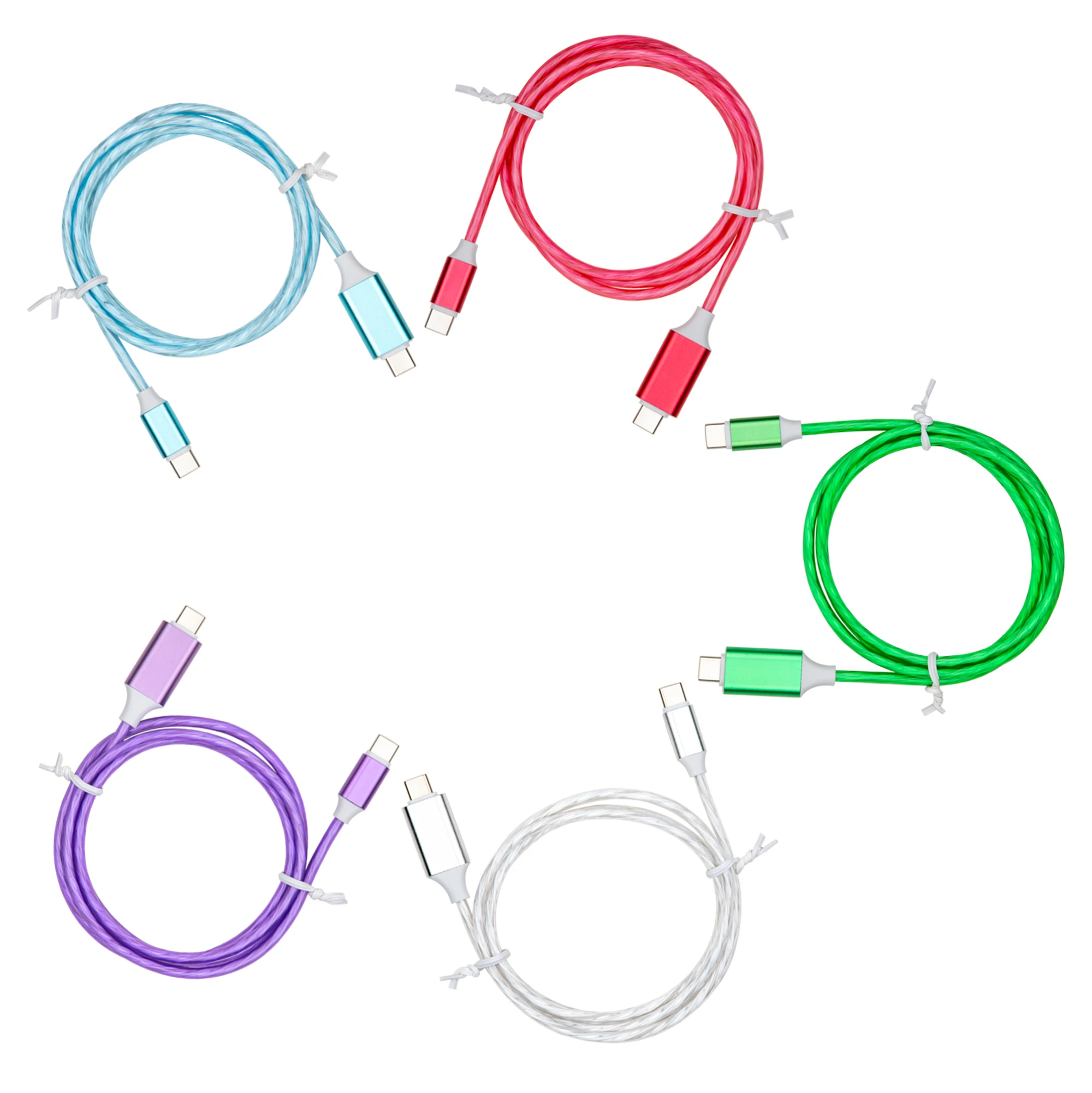 

300pcs LED Light PD Fast Charging USB C To Type-C Phone Cable for Xiaomi Samsung Huawei USB-C to 8Pin Charge For iPhone iPad Pro