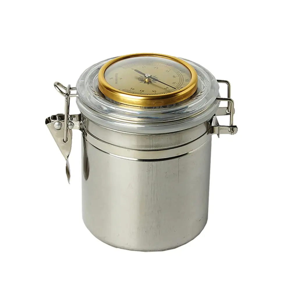 

Cigar Humidor Stainless Steel Container Tin for Tobacco Spices Airtight and Discreet Storage Jar CG0010 (Medium)