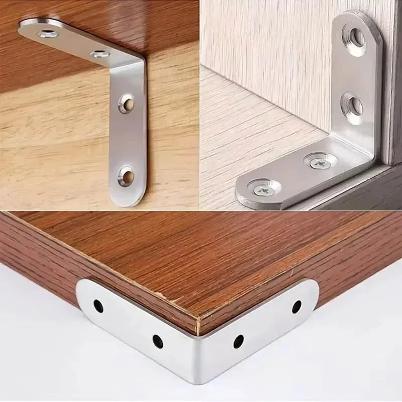 10PCS 90 Degree Angle Corner Brackets Stainless Steel Corner Brace Fastener Wall Brackets Hanger for Shelves,Table,Chair image 5