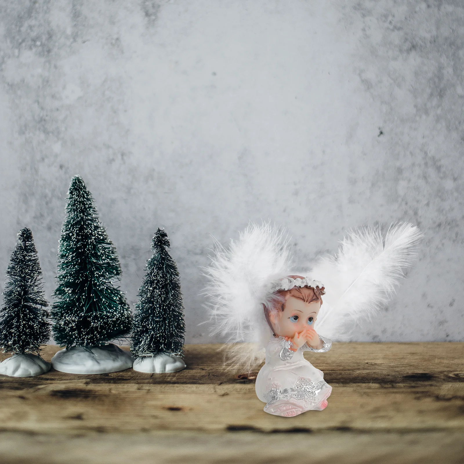 

3Pcs Christmas Decoration Mini Resin Angel Statue European Style Heartwarming Design for Fairy Garden Mantel