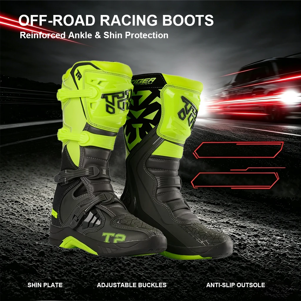Motorcycle Riding Boots All Season Anti-Collision Ankle Protector Motorbike Boots Anti-Slip Wear-resistant Touring Riding Shoes
