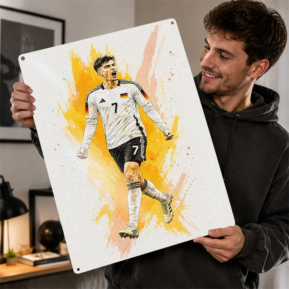 Kai Havertz Football Aluminum Poster Customized Metal Tin Sign Club Legacy Style Wall Art Ideal For Clubhouse Or Collector Den