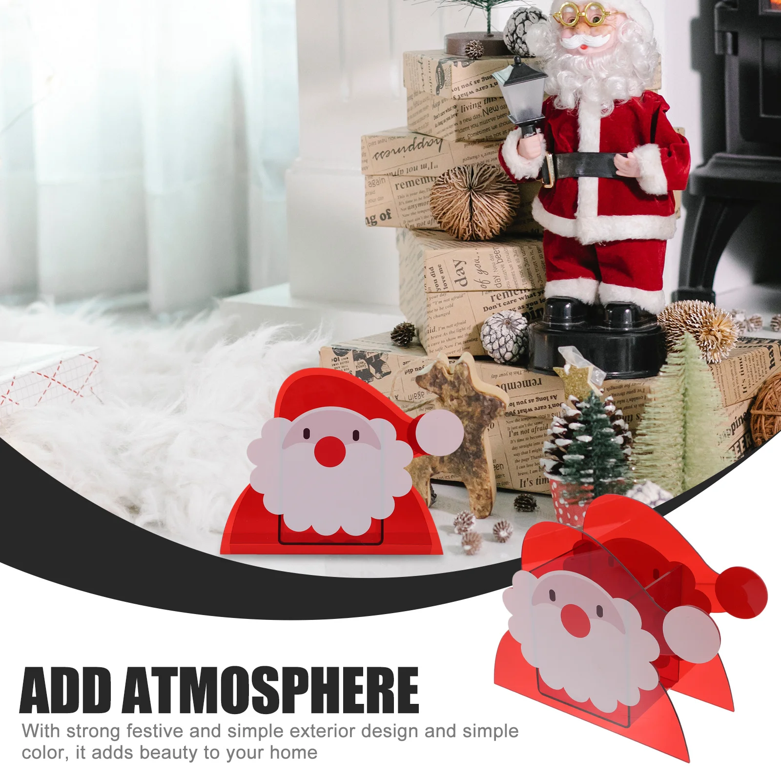 

Xmas Flower Pot Acrylic Build High-Grade Non-Fading Odorless Planter for DIY Flower Arranging Home Office Decoration