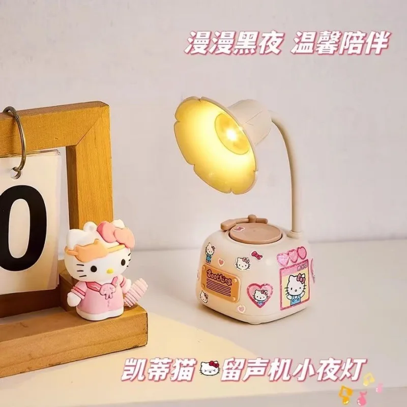 New Sanrio Hello Kitty Phonograph Night Light Practical Girl Gift Student Bedroom Sleep Light Bedhead Bedroom Birthday Gift