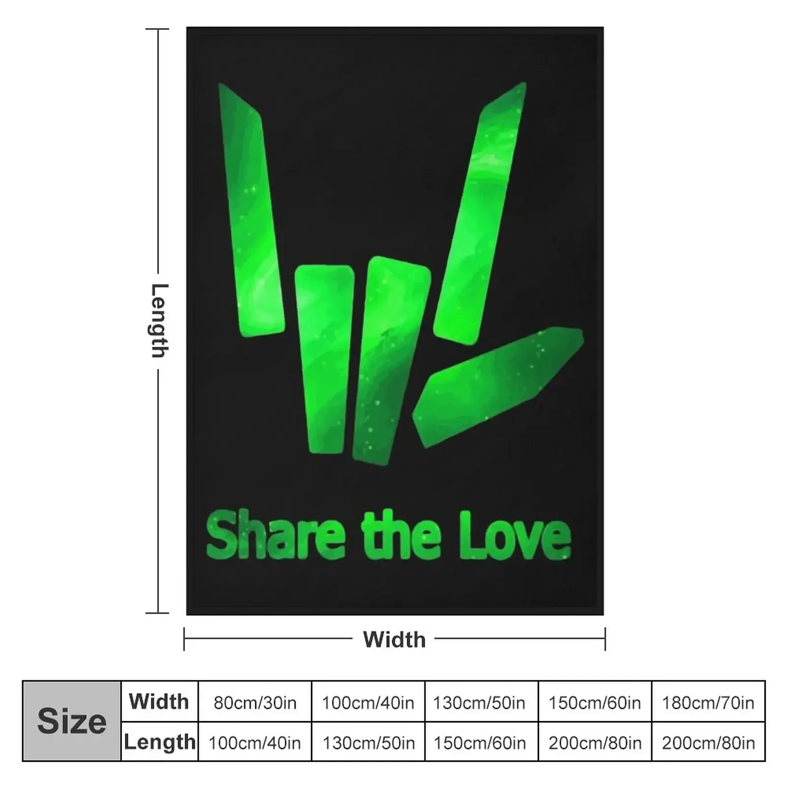 Kids share The Love green Galaxy Logo Throw Blanket Weighted Luxury Thicken Blankets