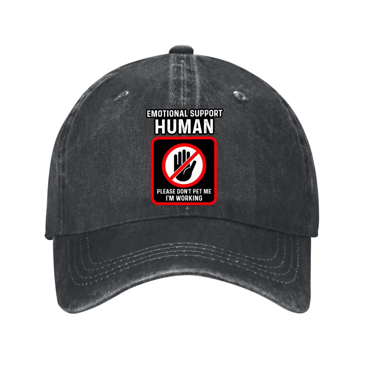 Emotional Support Human Please Dont Pet Me Working Hand Graphic Washed Baseball Cap Outdoor Hat