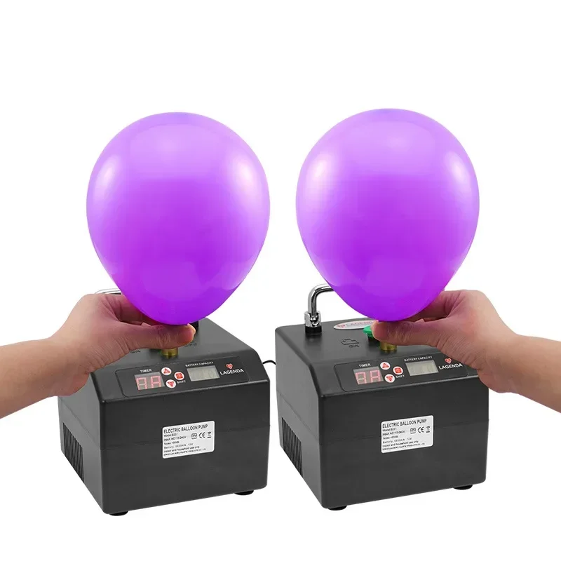 

High Pressure Dual Hole Electric Balloon Inflator Rechargeable Suitable&Lagenda Balloons Twist Adjustable Inflation Digital Time