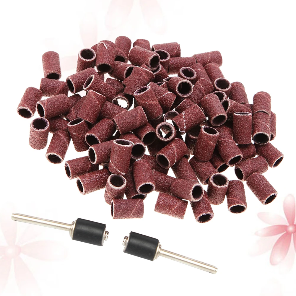 

102 pcs Sandpaper Rod Emery Cloth Circle Metal Sander Polishing Tool Quality Sand Ring Set Rubber Mandrels Non Slip