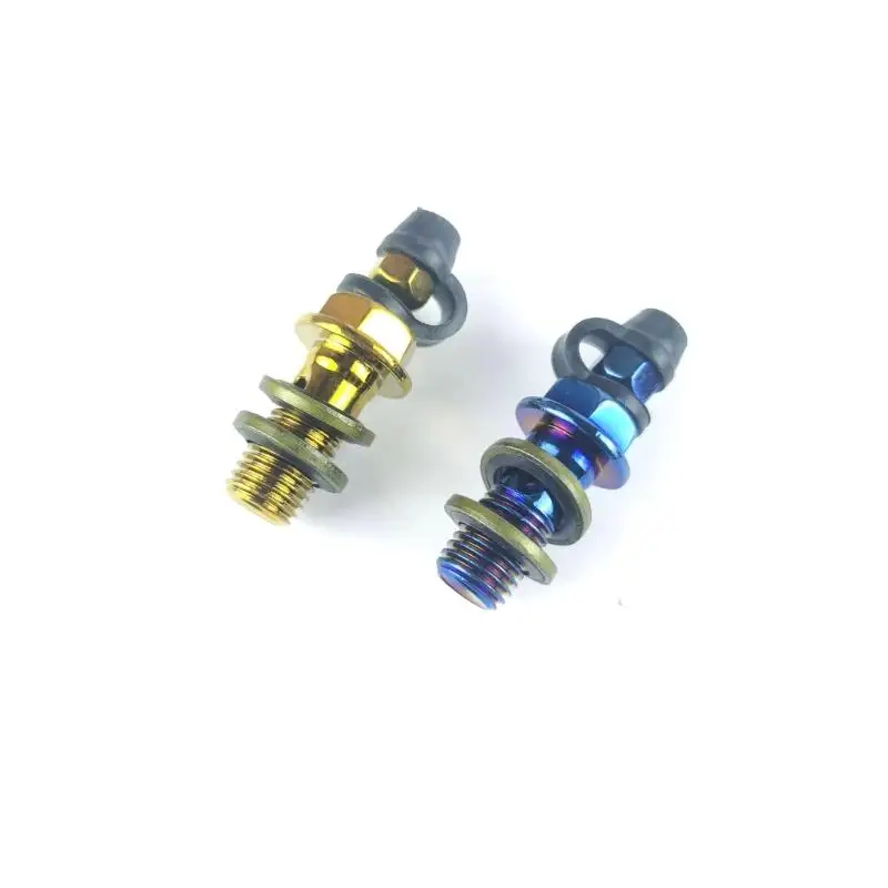 652F Brake Service Hardware Set, 1 Pair M10x1.25 Hollow Stainless Steel Bleed Bolts with 4 Sealing Washers for Line Repairs