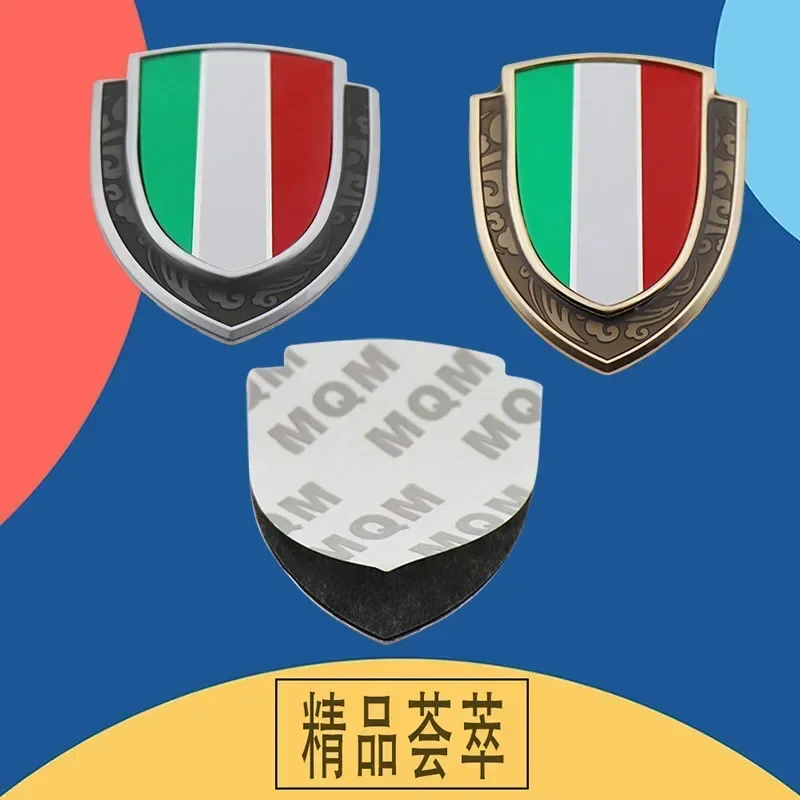 Badge Sticker Shield Styling Italy Italian National Flag Fender Side trunk Nameplate Decal Emblem