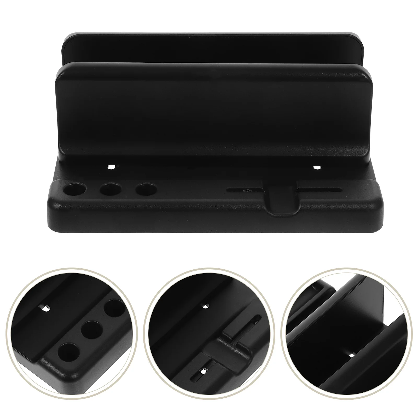 

1 шт. прочный вертикальный держатель для ноутбука, износостойкая пластиковая подставка для поддержки компьютера, стабильное размещение рабочего стола, черный