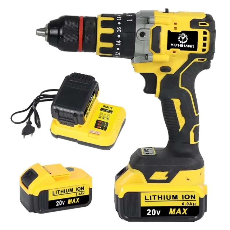 21V Cordless Impact Drill 2-Speed Brushless Motor Industrial Use Soft Start Variable Speed Core Drilling Tools Batter