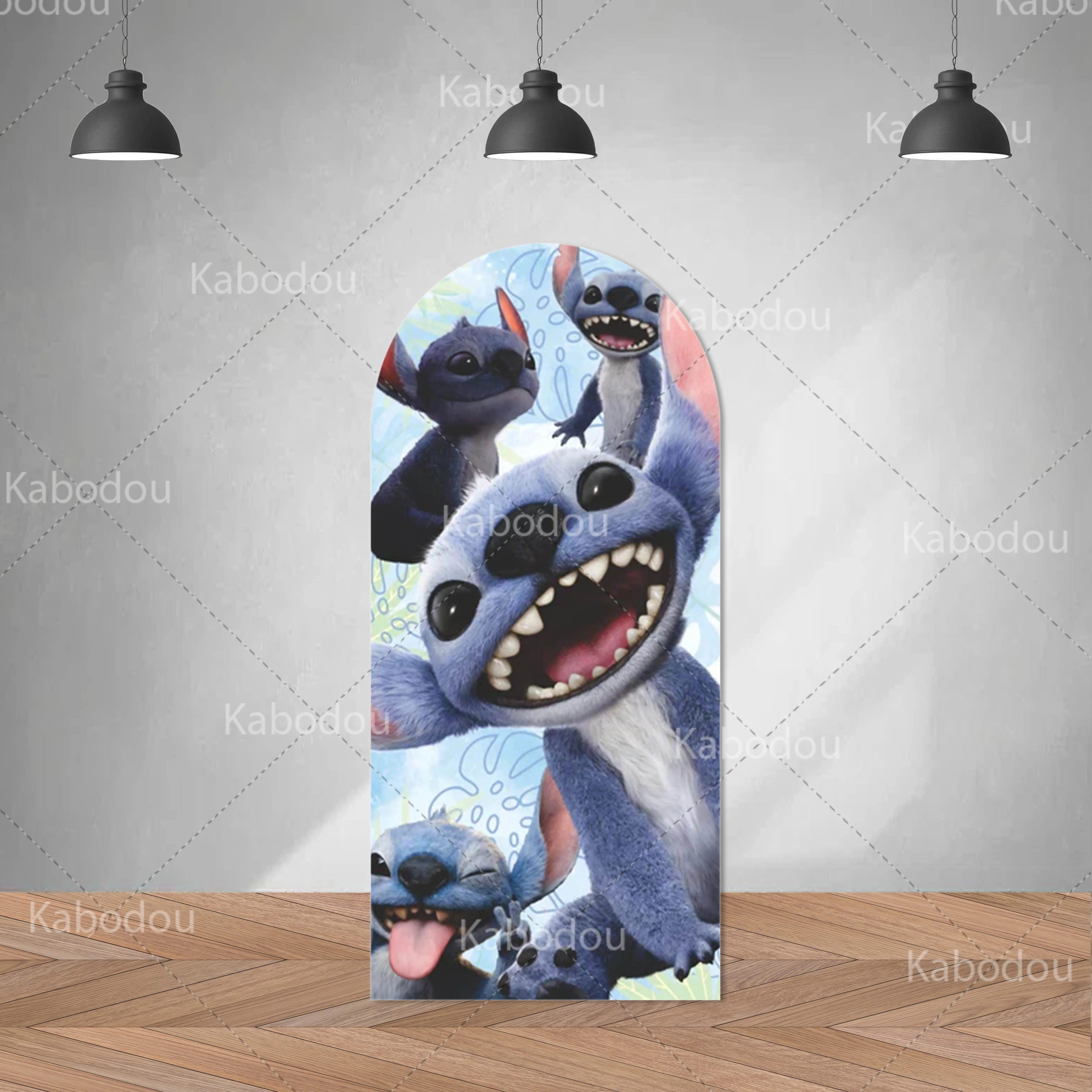 Lilo e ponto pano de fundo arco capa dupla face festa de aniversário do miúdo dos desenhos animados decoração chá de bebê foto fotografia fundo