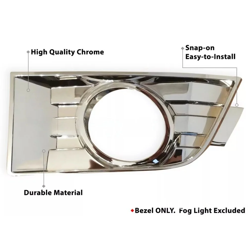 زوج إطار ضوء الضباب من الكروم متوافق مع FORD لموديلات EDGE 2007-2010 يتميز بلمسة نهائية مقاومة للصدأ مطلية بالكهرباء #3