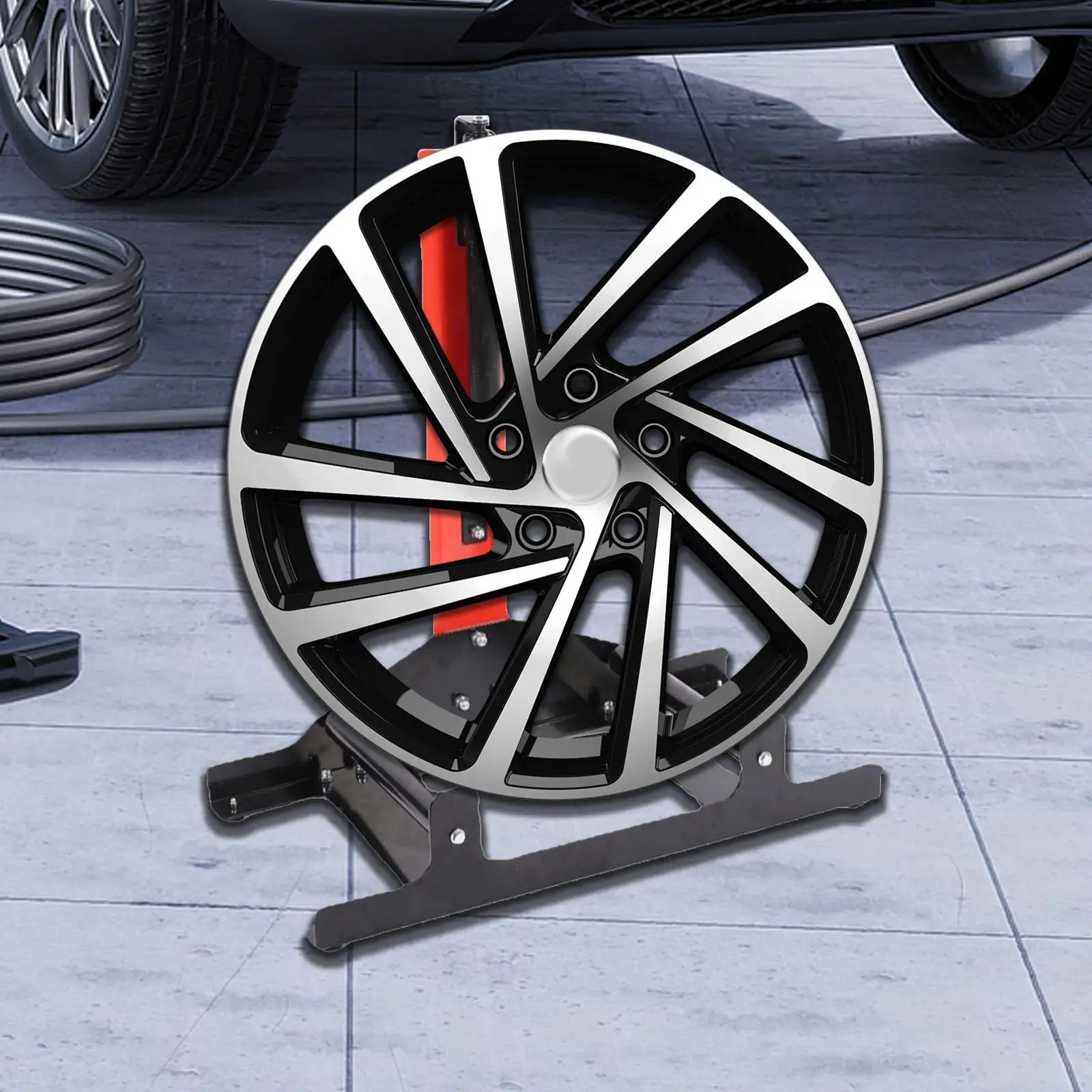 Rolling Wheel Detailing Stand for Work Shop Tire Cleaning Car Beauty