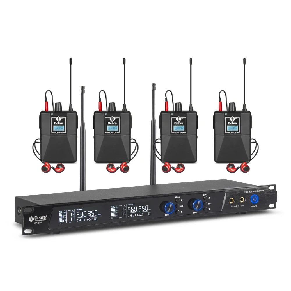 

Debra Audio Professional In Ear Wireless System ER-202 Dual Channel 300ft Range For Stage Performance