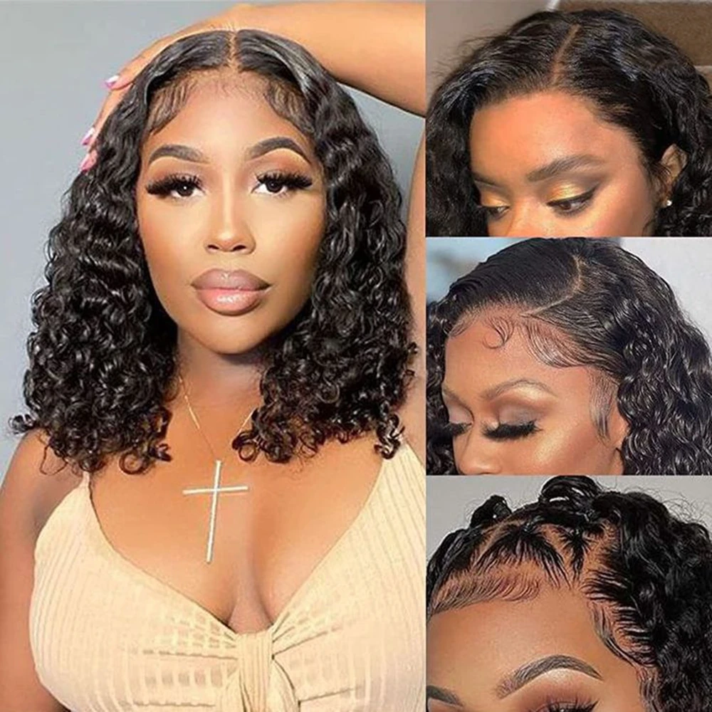 

Deep Curly V Part Wig 100% Human Hair Upgrade U Part Wig No Leave Out Easi Contou V Part Wig With Elastic Drawstring For Women