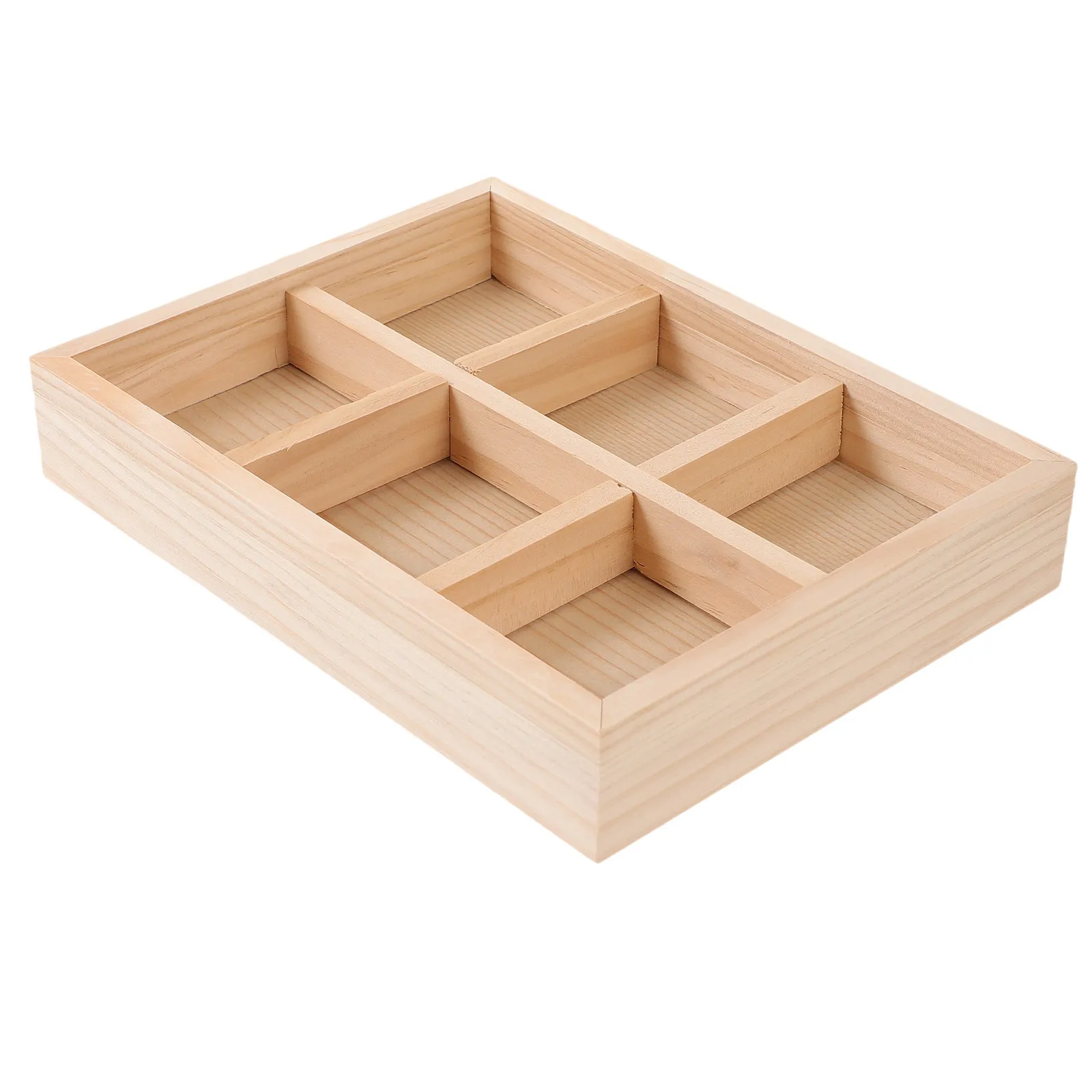 12-Grid Wooden Jewelry Tray Retro Style Display Storage Organizer Ring Bracelet Holder Jewelry Dish for Desktop Makeup Dressing