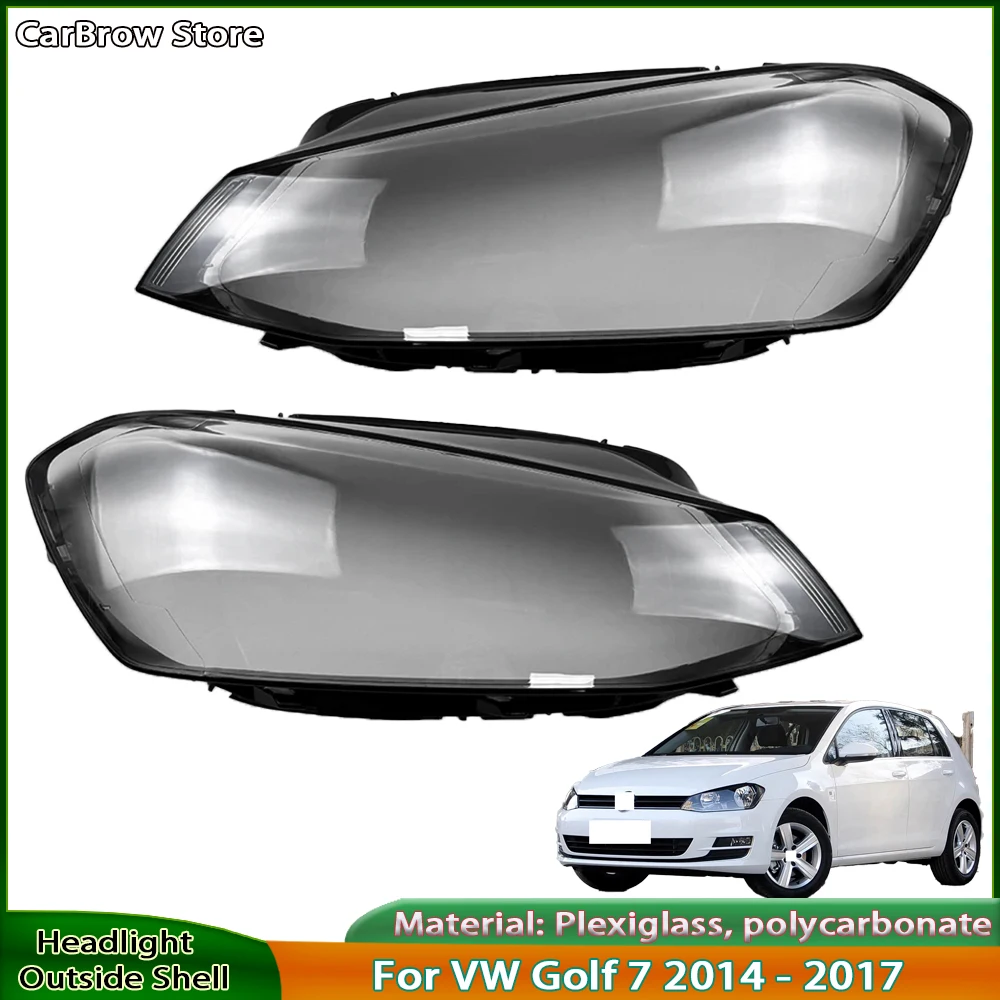 

Корпус фары, заменяющий оригинальный плафон, для Volkswagen VW Golf 7 (2014-2017), прозрачный кожух фары, прозрачный плафон.