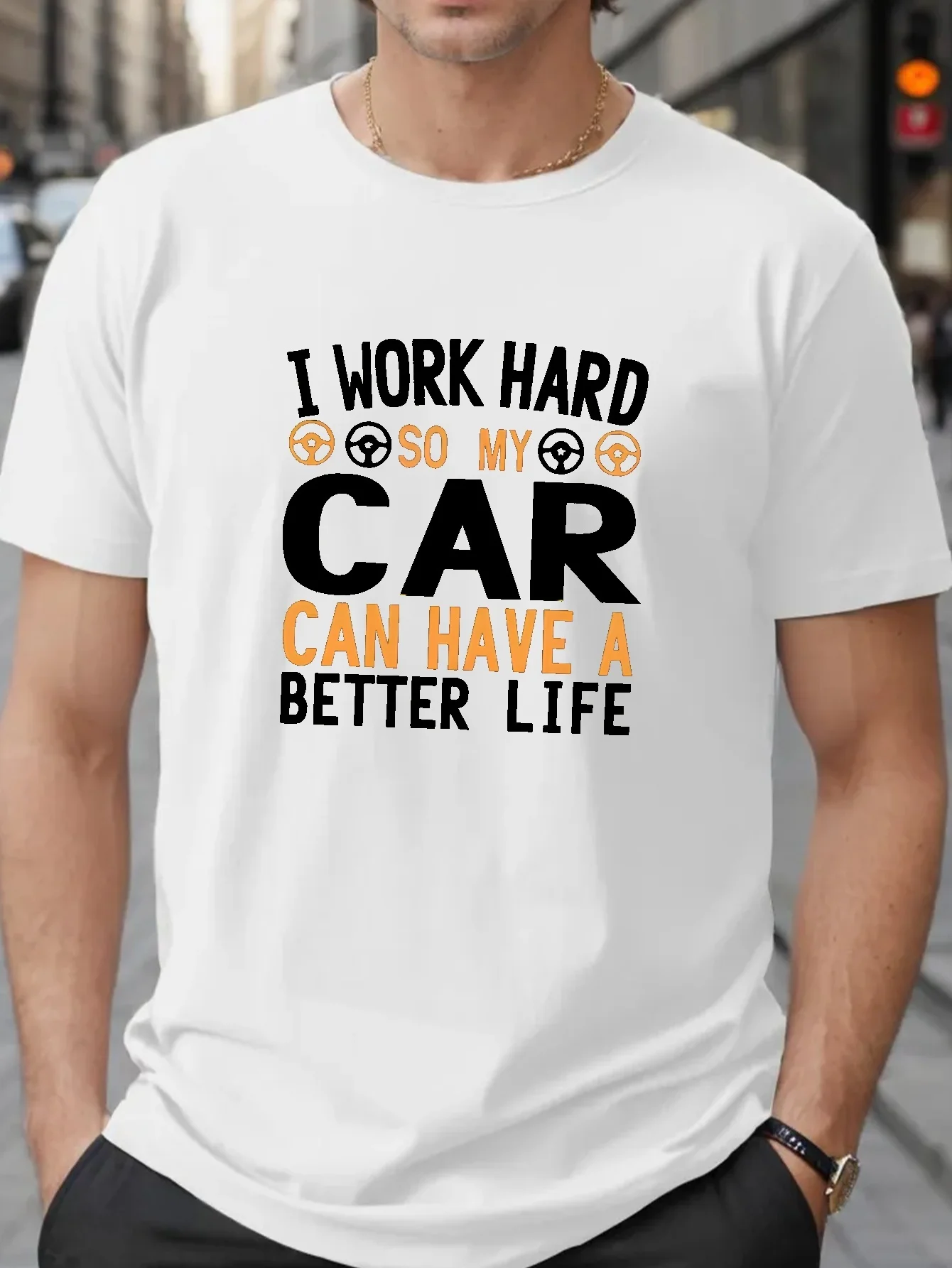 تي شيرت رجالي مقاس كبير مطبوع عليه رسومات السيارة للصيف، تي شيرت عصري بأكمام قصيرة