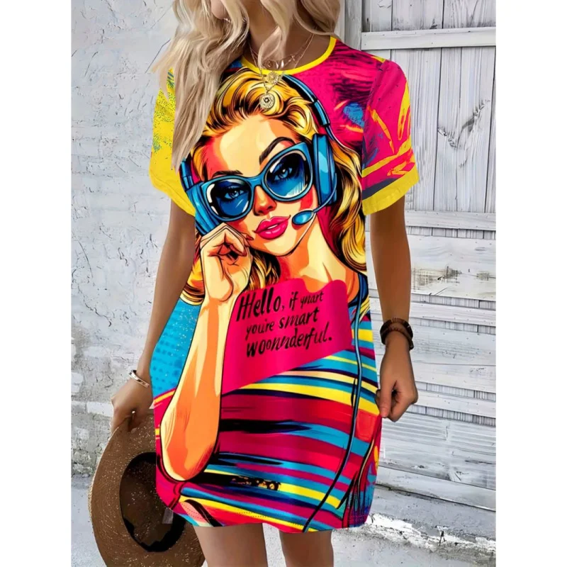 

Хит продаж на европейских и американских трансграничных платформе, новый летний персонаж аниме с 3Dпринтом и коротким рукавом