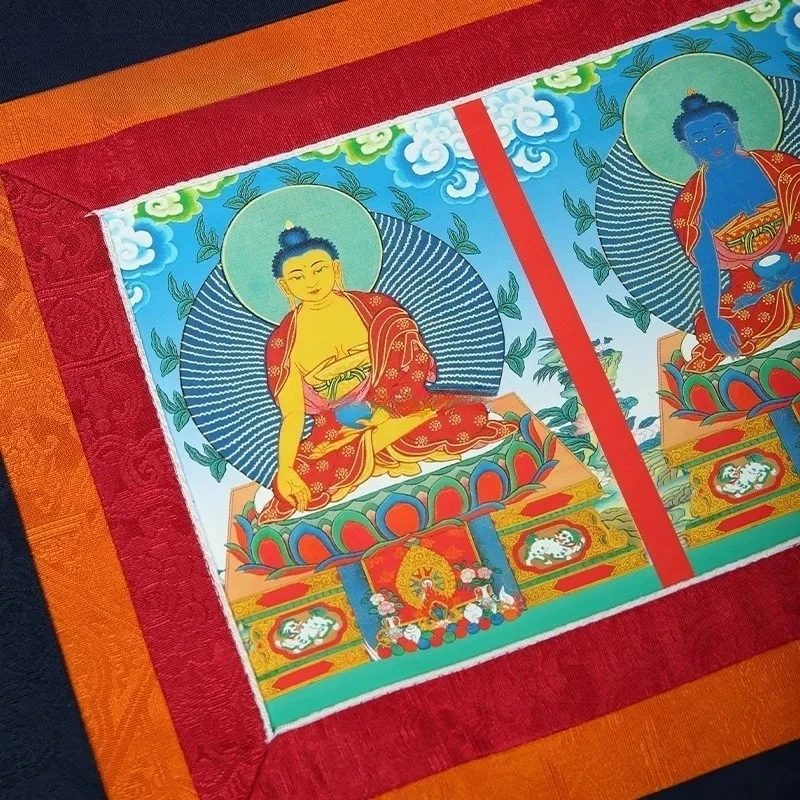 90x55CM Tibetan Five‑Direction Pattern Cloth Valance Wall Hanging Buddhist Hall Religious Home Decor - view 3
