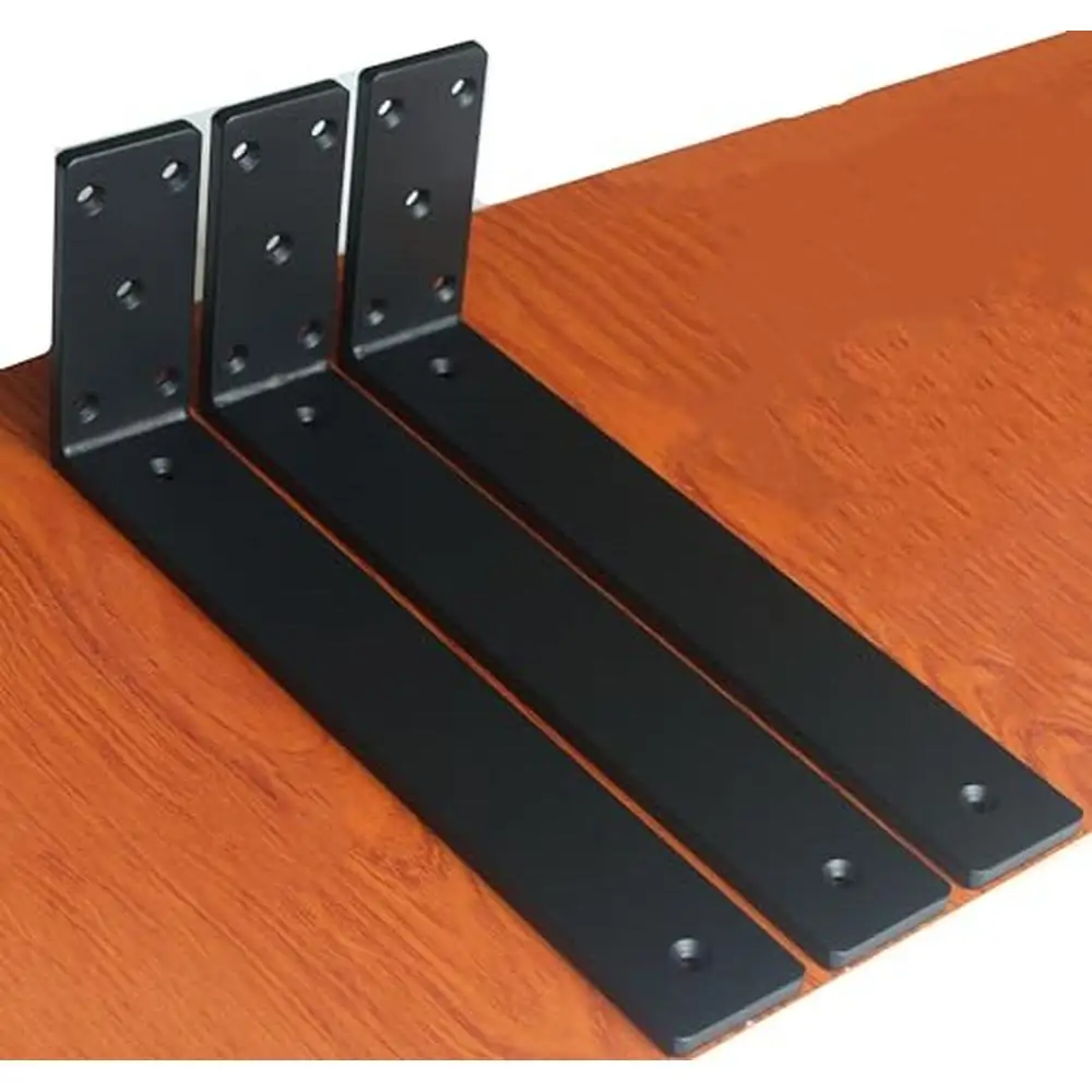 Heavy Duty Countertop Hidden Bracket 3 Pack L14 x H6 x W2.5 10mm Thick Support Granite Quartz Marble Wood Boards. 500lb Weight