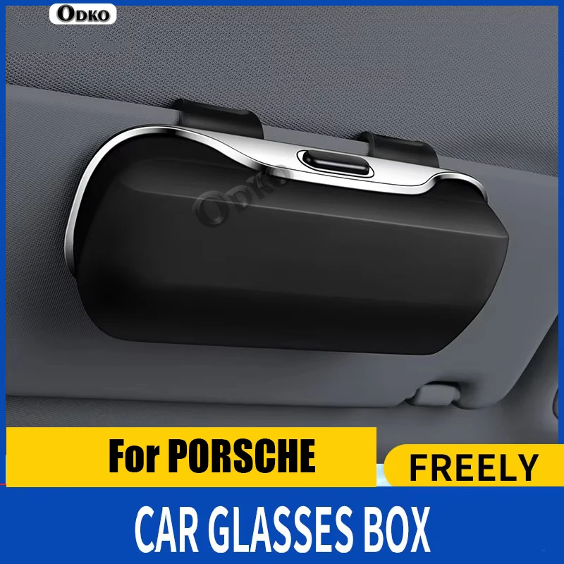 

For PORSCHE Macan Cayenne Panamera Car Visor Sunglasses Glasses Case Clip Box Sun Visor Clip-On OEM Design Eyeglass Case