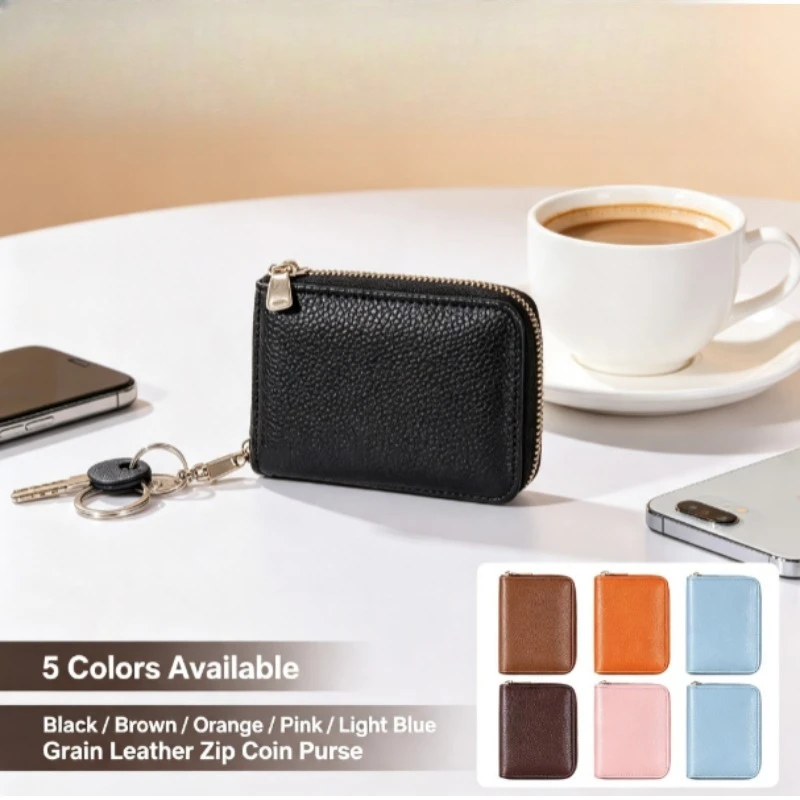 European American Fashion Women Zipper Coin Purse, Men Women Accordion Card Holder Multi‑Slots ID Driving License Card Wallet