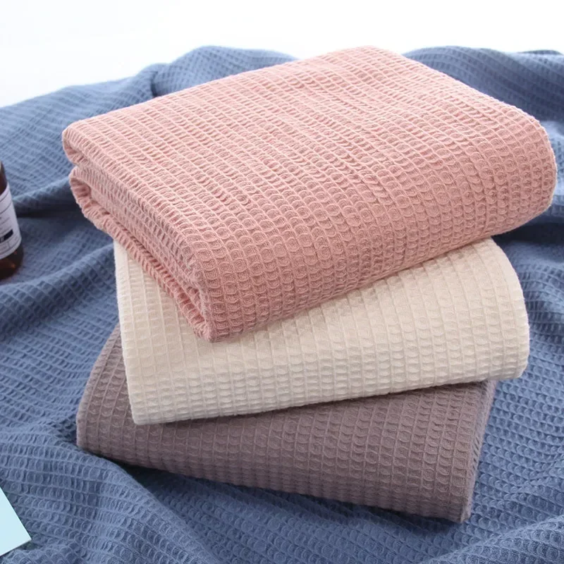 105x150CM Adult Waffle Bath Towel Body Towel Lady\'s Blanket 100% Cotton Men\'s Extra Large Beach Towel Free Shipping High Quality