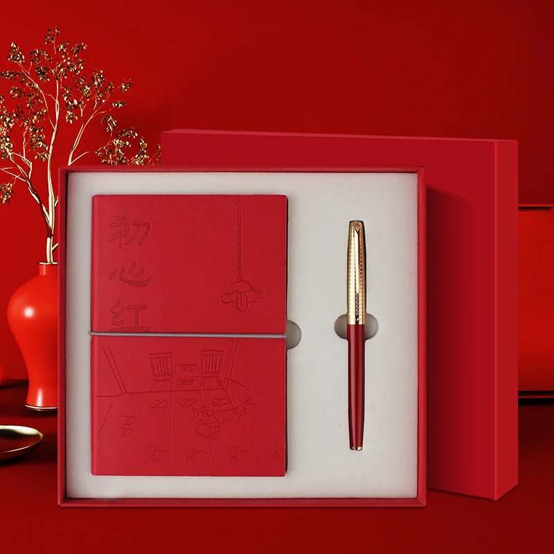 

Hero 100 14K Gold Nib Red & Silver Fountain Pen Metal Authentic Fine Quality Ink Pen Fine Nib 0.5mm Writing Business Gift Set