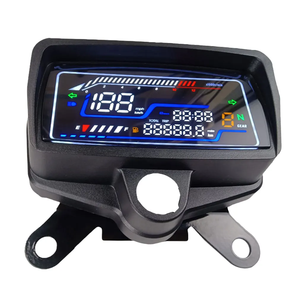 

Digital Gauge Instrument with Clock Motorcycle Instrument LCD Display Motorcycle Speedometer USB Charging for CG125-CG150 Parts