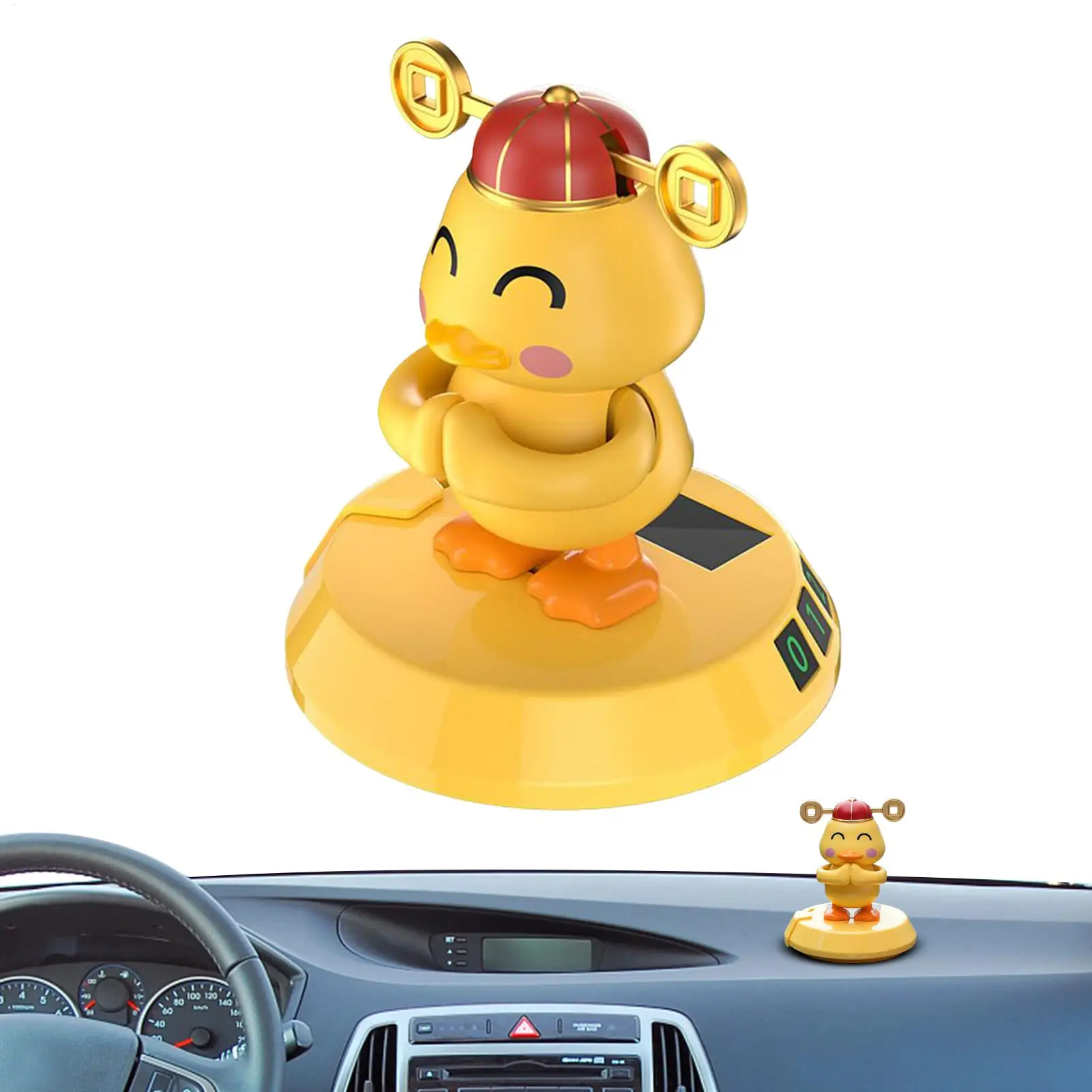 

Solar Shaking Figures Duck Car Dashboard Decorations Solar Powered Car Decoration With Parking Number Plate For Adults Men Women