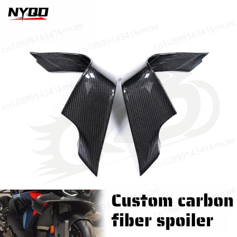 High Quality Carbon Fiber Front Side Winglets Spoiler Aero Dynamic Fairing Kit Fit for M1000RR 2025 Motorcycle Black