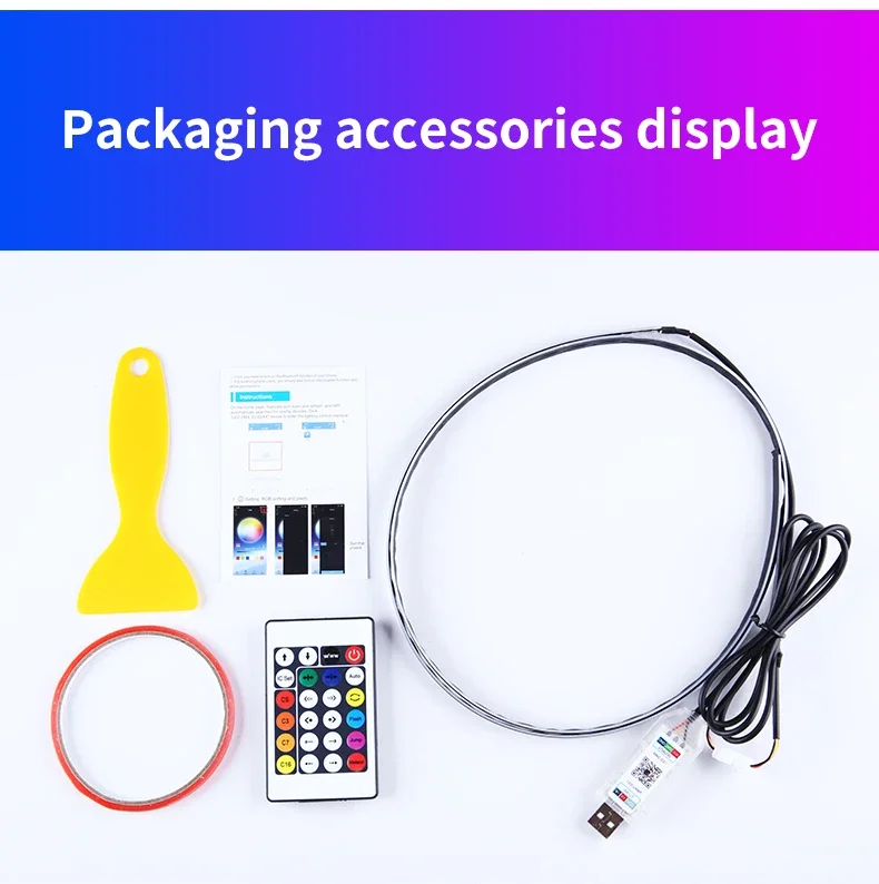 Auto-LED-Ambientelicht USB 64 Farben Acrylstreifen 110cm Vollfarben RGB Auto-Innenbeleuchtung Versteckte App-Fernbedienung Atmosphärenlampe – Detail 12