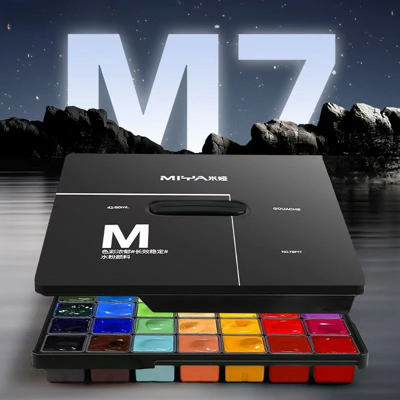 M7 Series Gouache Paint Set 24/36 Colors 30ml Jelly Watercolor Pigment Art Student Painting Art Grading Pigment
