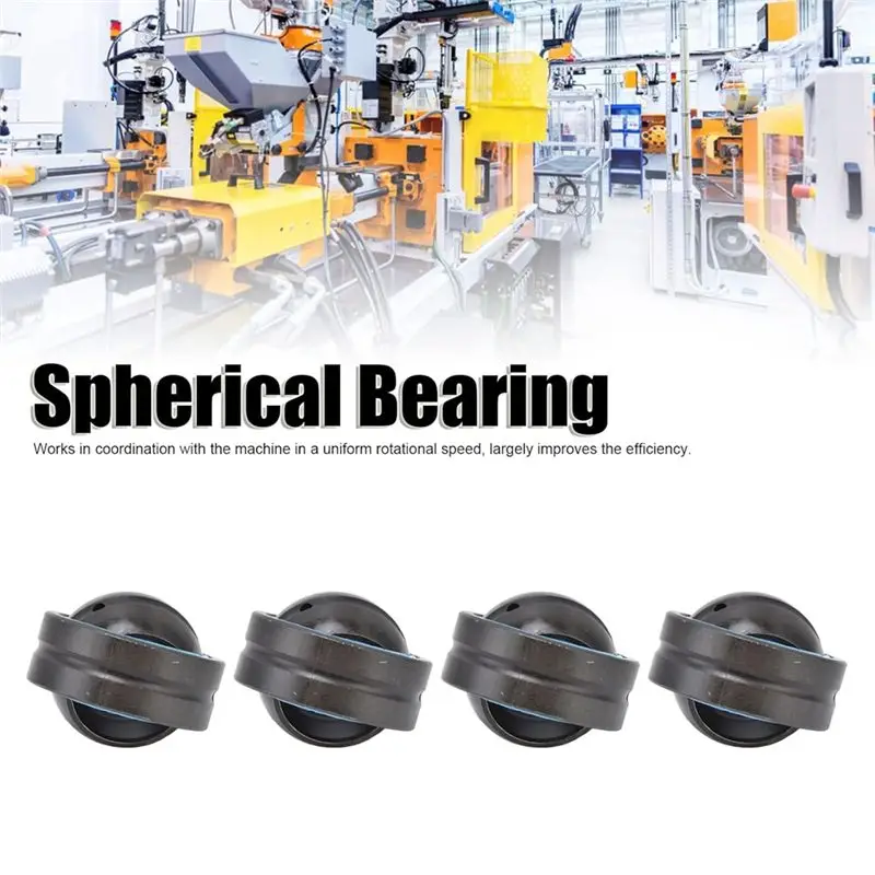 B50C Spherical Bearing, 4Pcs Heavy Duty Radial Bearings Easy Installation For Equipment (GE25ES-2RS)