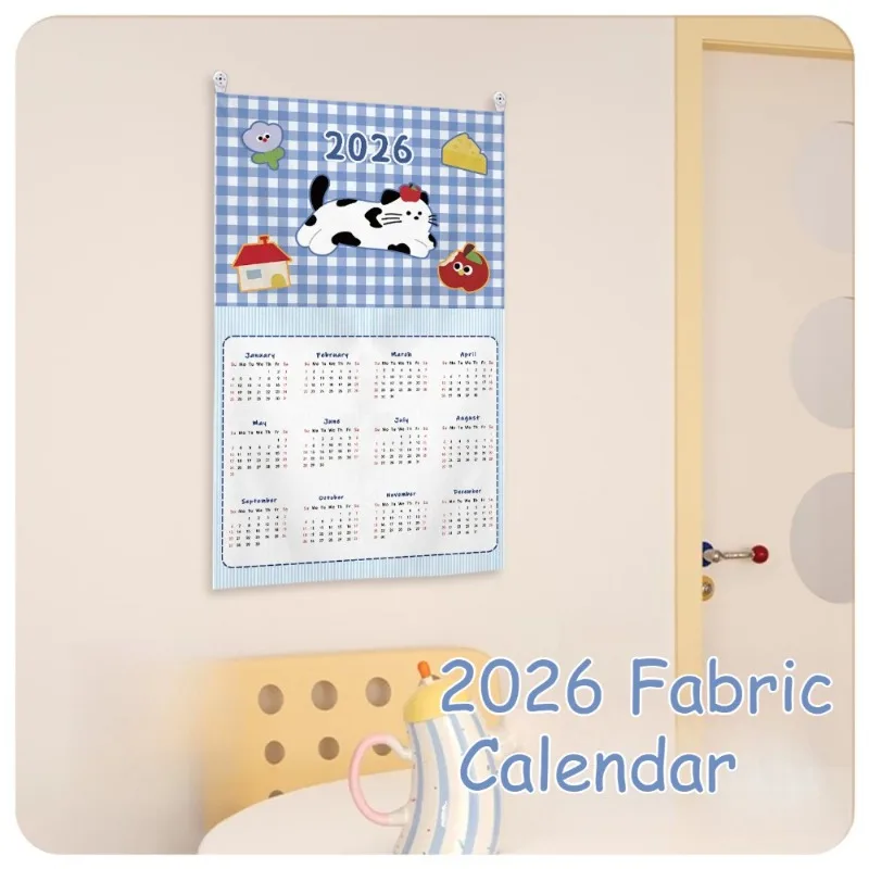 2026 Korean Style Reusable Wall Calendar for Living Room Decor Wall Sticker Home Decoration Prop for Photo Shoots