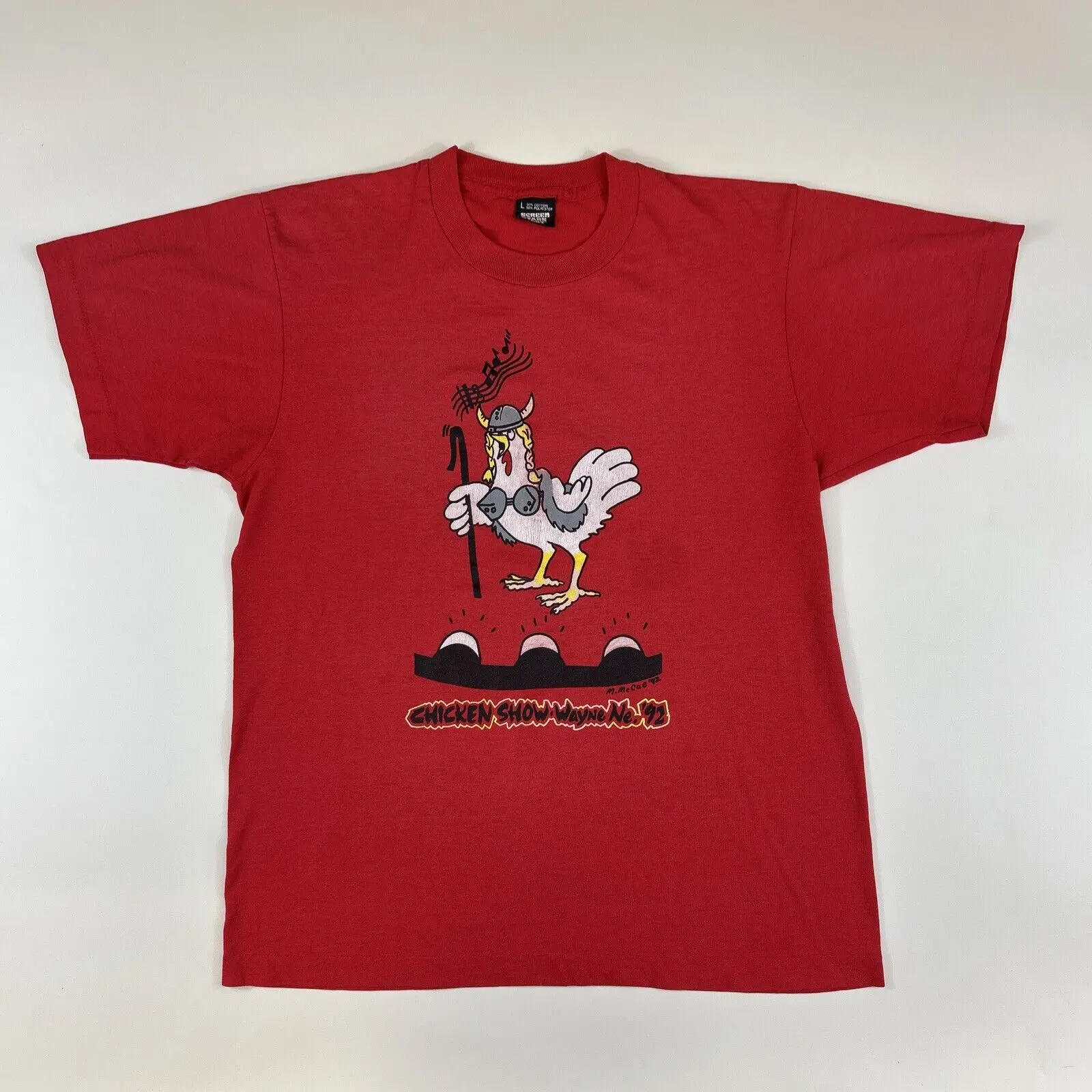 Vintage 1992 Chicken Show T Shirt Wayne Nebraska Size L