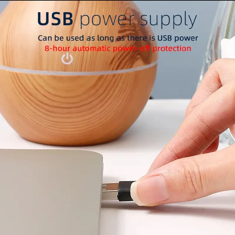 مرطب هواء للعلاج بالروائح العطرية بالموجات فوق الصوتية ، موزع للزيوت العطرية ، USB ، بخاخ ضباب بارد ، ملون للمنزل والسيارة ،