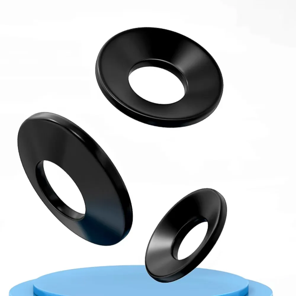 DIN2093 Conical Disc Spring Gasket 50CrVA Black Compression Belleville Spring Washer Outer Dia 8‑50mm Industrial Hardware