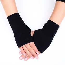 Guantes sin dedos para mujer, manoplas cálidas de Cachemira, calentador de muñeca y mano, Invierno