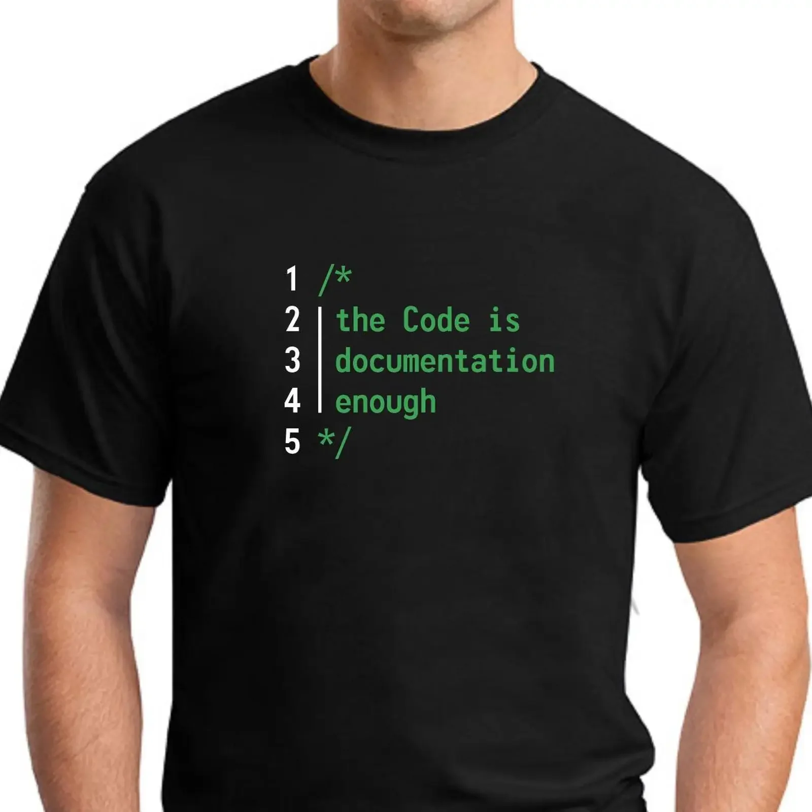 The Code is Documentation Enough T Shirt Men's Small 2XLarge vintage Washed Breathable Comfortable fashion