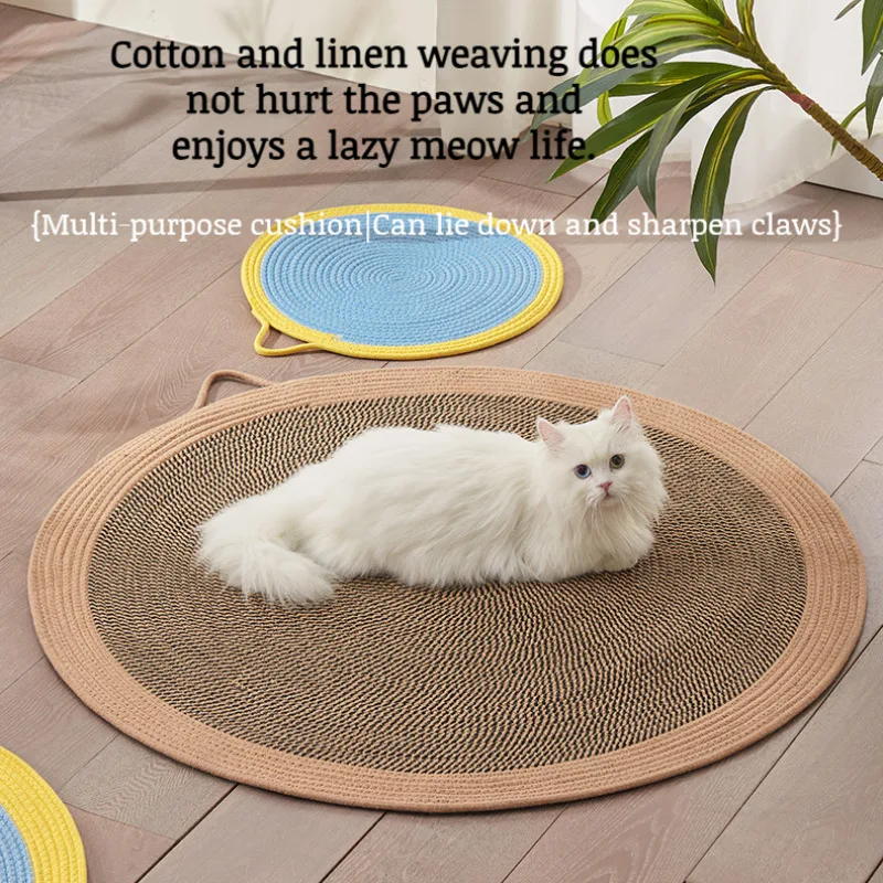 Cat mats summer sleeping rattan cooler cat ice pad floor mat cat scratching board wear-resistant not fall off chips pet supplies