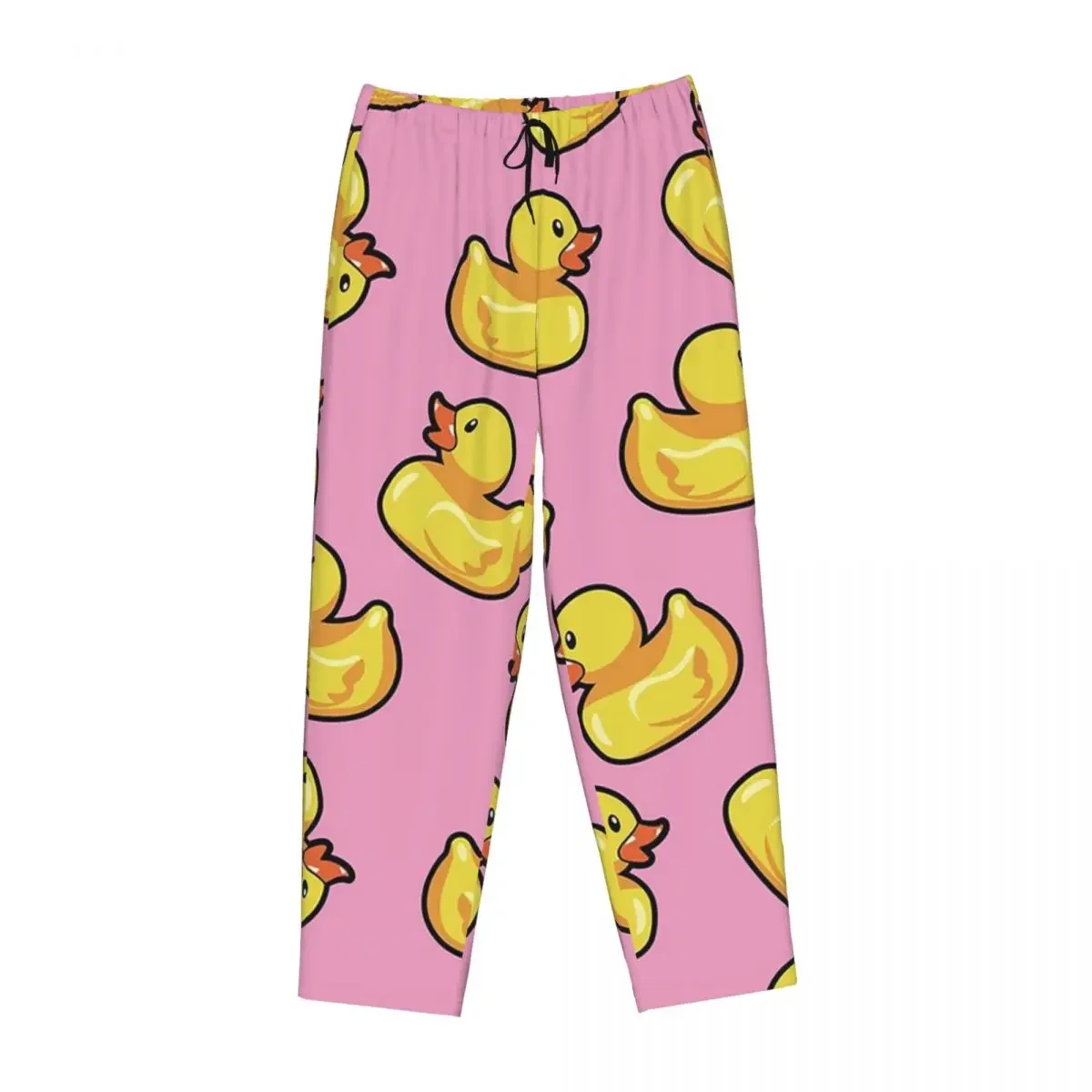 

Custom Rubber Duck Pink Pattern Women Pajama Pants Lounge Sleep Sleepwear Bottoms with Pockets